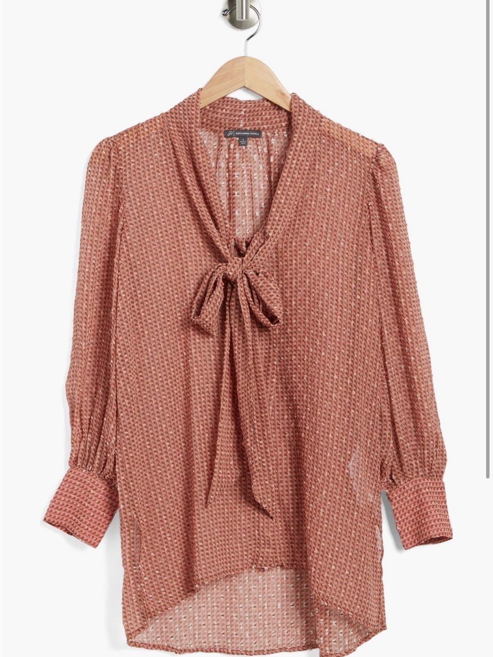 Catherine Malandrino Rosewood Tie-Neck Blouse